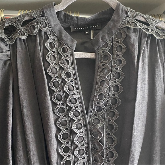 Black dress with cutout lace detail.  XS Endless Rose brand - Picture 2 of 5